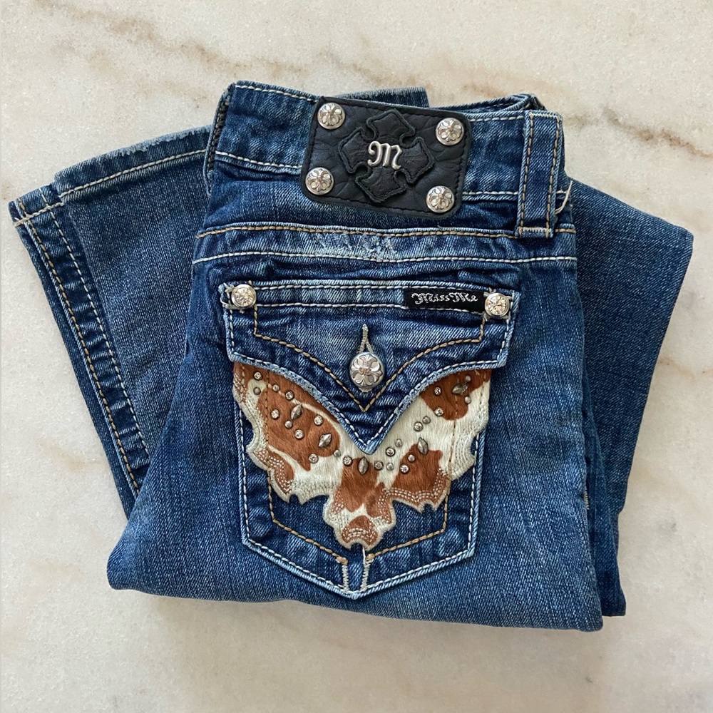 Miss Me Cowhide Bootcut Jeans